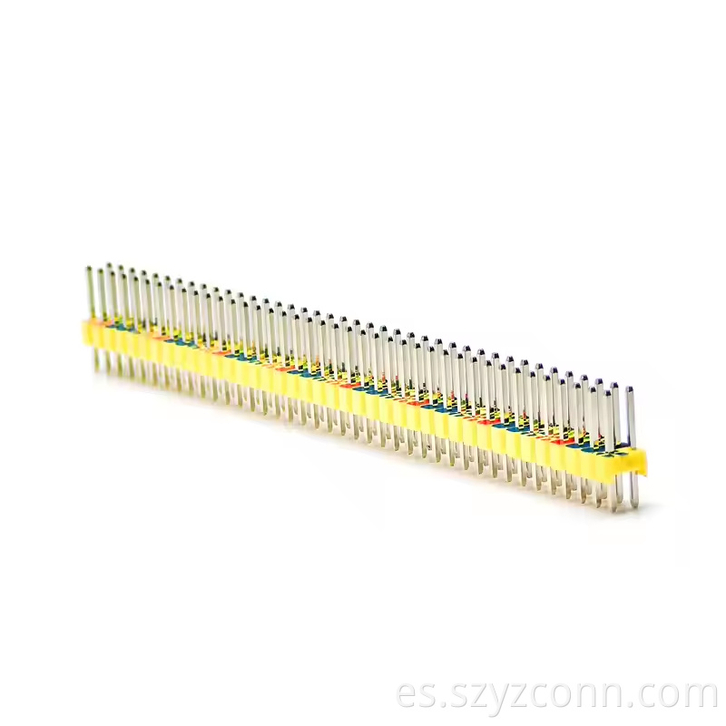Conector de clavija con paso de 2,54 mm, fila doble, recto, SQ0.64 mm, H2.5 mm, 21P-240P, color (3) 2.54mm Pitch Pin Header Dual Row Straight SQ0.64mm H2.5mm 21P-240P Colour (3)